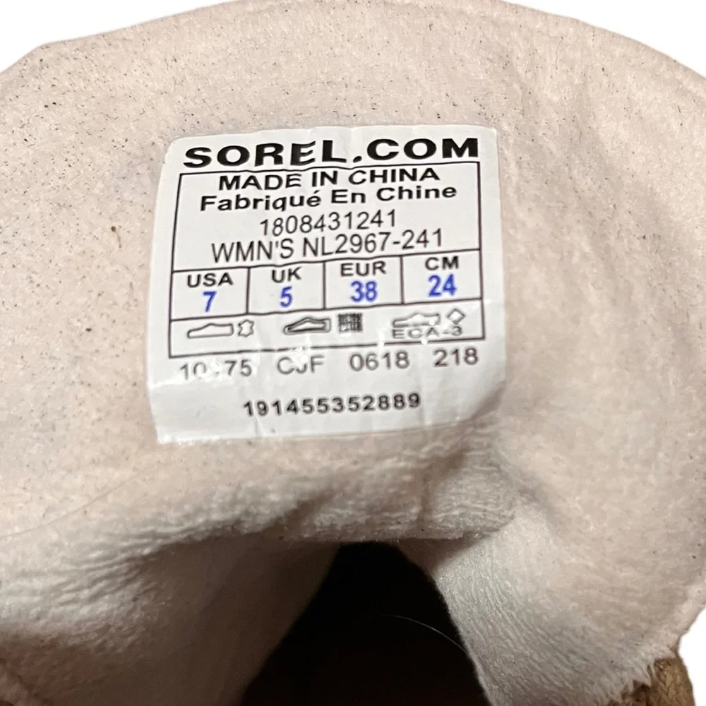 Sorel After Hours Lace Up Shearling Wedge Boots Sz. 7